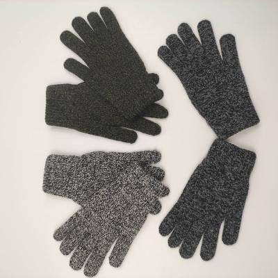 China Fashion Women\`s Comfortable Adult Man Winter Knitted Gloves Double Layers Mix Color Acrylic Mittens for sale