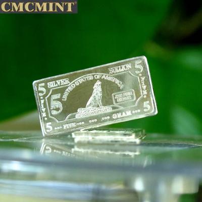 China Europe Wholesale 5 Gram 999 Good Silver Wolf Bar C34 for sale