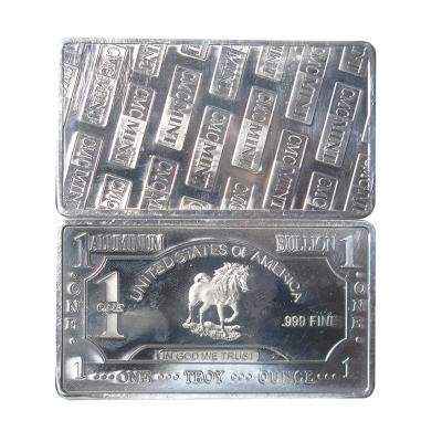 China 2021 Europe Metal Type Challenge Coin Opens 1 Ounce .999 Pure Aluminum Horse Bar For Sale B62H for sale