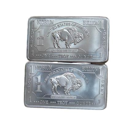 China Europe Metal Opens Antique 1 Ounce 999 Niobium Buffalo Bullion Bars for sale