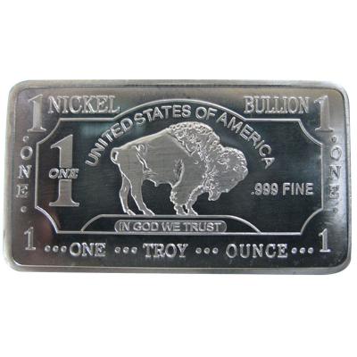 China Wholesale America 1 Ounce Nickel Ingot Bars Fine Nickel 999 Buffalo Bar A70 for sale