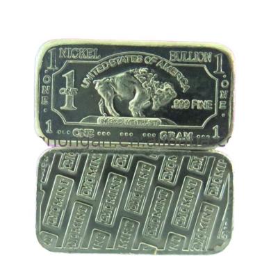 China Cusstom Coin of Europe 1 Gram 999 Fine Nickel Buffalo Bar for Sale A116 for sale