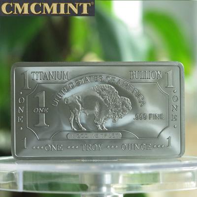 China America Product 1 Fine Pure Titanium 999 Ounce Buffalo Titanium Bullion Bars For Sale A129 for sale