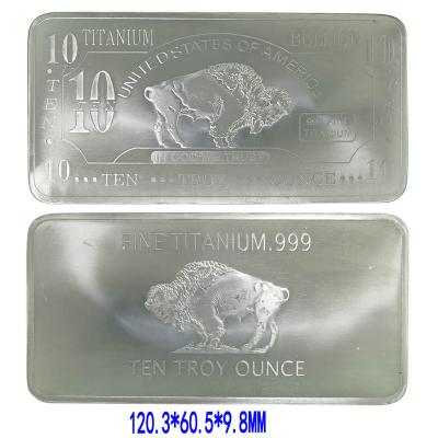 China Europe On Sale, Bulk Order & Customized 10 oz 999 Buffalo Ingot Pure Titanium Bars A134 for sale