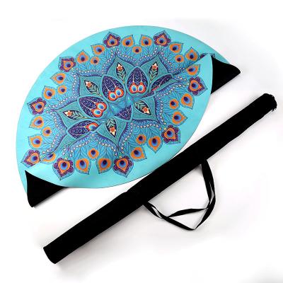 China Home Body Buliding Manufacturer Supply Custom Printed Used Non Slip Natural Rubber Suede Round Yoga Mat for sale