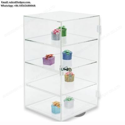 China High quality material will not dent ACRYLIC REVOLVING COUNTERTOP DISPLAY CABINET DISPLAY RACK for sale