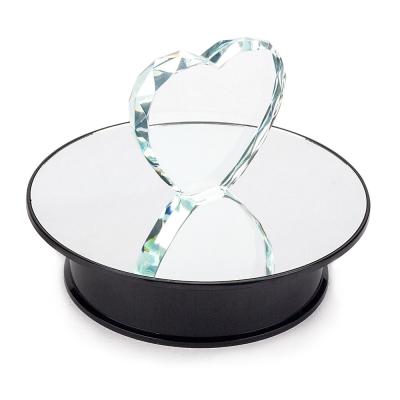 China 20cm Electric Rotating Mirror Display Turntable Showcase Glass Top Rotating Stand For Crystal Watch Jewelry Camera GD-S81102 for sale