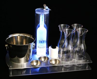 China Highlight For Your Bottle Or Bar Customized Acrylic Bottle Serving Tray For Party Nightclub Lounge Bar for sale