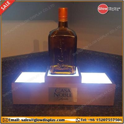 China Highlight For Your Noble Bar Home Tequila 3 Bottle Or Bottle Glorifier Light Up Bar Display Back Pedestal for sale