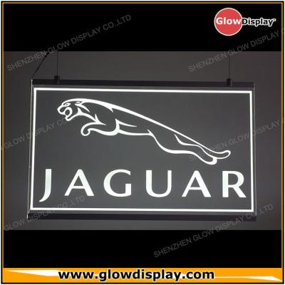 China Jaguar Aluminum Wall Mounted Hanging Laser Engraved LED Sign With Chains for sale