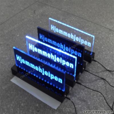 China Wall Mounted 12v RGB Multiple Color Changing Customized Acrylic Lit LED Sign Base For Shop Advertising for sale