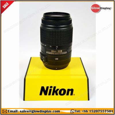 China Acrylic Retail Store Display GlowDisplay Nikon Display Stand For LENS / FLASH / CAMERA for sale