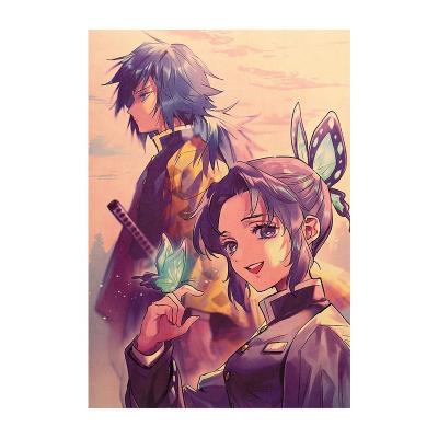 China Modern Wall Decoration Anime Poster Wrapping Paper Demon Slayer Stickers Home Room Wall Window Decoration Kimetsu No Yaiba Posters for sale