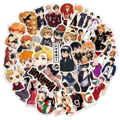 China Waterproof+Eco-friendly 50Pcs Haikyuu Cartoon Sticker Skateboard Graffiti Luggage Laptop Waterbottle Japan Anime Stickers for sale