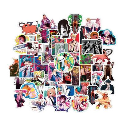 China 50Pcs Decorative Sticker Chainsaw Man Stickers For Laptop Waterbottles Notebook Fridge Anime Graffiti Stickers for sale