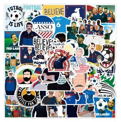 China Waterproof+Eco-friendly 50Pcs Ted Lasso Football Coach Instructor TV Show Sports Sticker For Notebook Diary Water Bottle Home Decor Stickers for sale