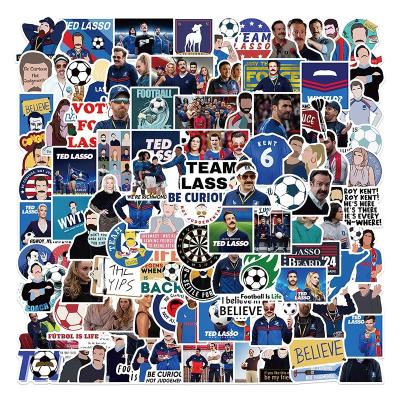 China Waterproof+Eco-friendly 100Pcs American Football Ted Lasso Stickers Laptop Water Bottle Training Graffiti Chasing Bag Car Skateboard Sticker for sale