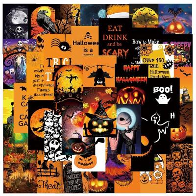 China Waterproof+Eco-friendly 50Pcs Horror Halloween The Nightmare Before Christmas Stickers For Waterbottles Room Laptop Decoration Sticker for sale