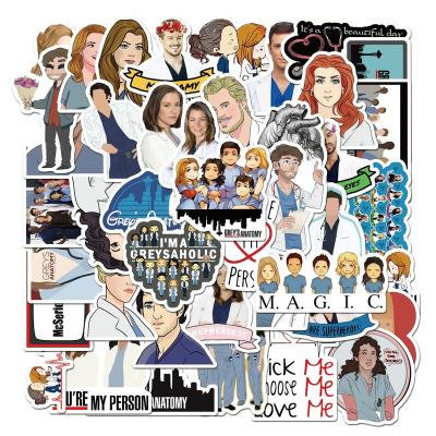 China 50Pcs Sticker TV Show Decorative Doctor Grays Anatomy Sticker For Notebook Diary Graffii Luggage Laptop Decorative Stickers for sale