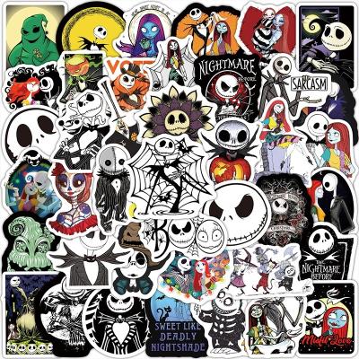 China Waterproof+Eco-friendly 50Pcs The Nightmare Before Christmas Halloween Graffiti Stickers For Laptop Luggage DIY Washi Bottle Label for sale