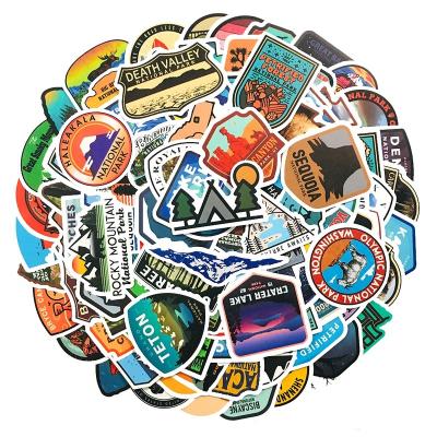 China Feature 100Pcs National Park Cool Climbing Outdoor Sticker For Cars Bottle Luggage Laptop Diy Decor Stickers Label for sale