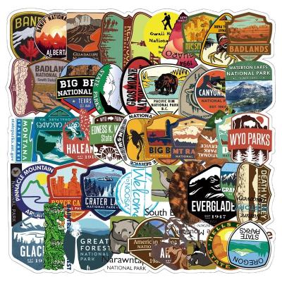 China Waterproof+Eco-friendly 50Pcs Outdoor National Park Sticker For Luggage Laptop Bottle Decoration Waterproof Graffiti Stickers for sale