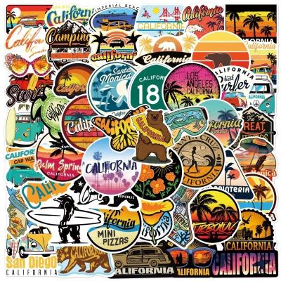 China 50Pcs America California Decorative Scenery Outdoor Sticker Vinyl Decal For Cars Laptop Skateboard Graffiti Stickers for sale