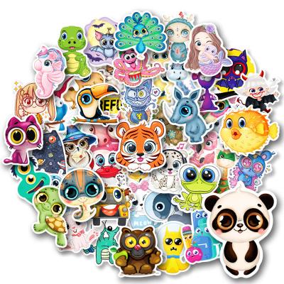 China 50Pcs Sticker Kawaii Decorative Cartoon Eyes Large Animal Stickers For Kids Door Laptop Luggage Decoration Label Custom Sticker for sale