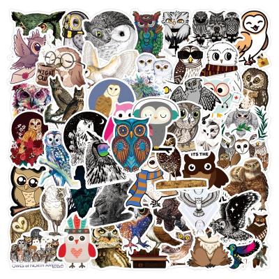 China 50Pcs Kawaii Sticker Cartoon Owl Stickers For Kids Door Laptop Luggage Car DIY Decoration Decorative Custom Label Sticker for sale