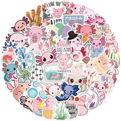 China 50Pcs Sticker Cute Decorative Axolotl Stickers For Kid Girl Laptop Water Bottle Notebook Fridge Animal Stickers for sale