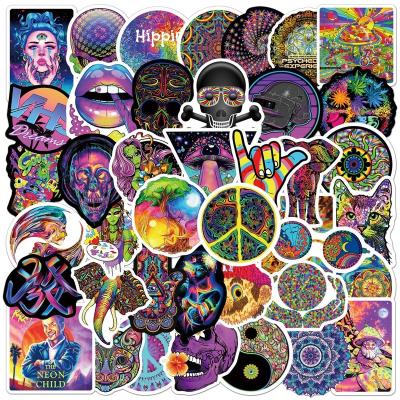 China Waterproof+Eco-friendly 50Pcs Colorful Unreal Purple Dreamy Luggage Laptop Sticker Waterproof Horror Fantasy Phone Graffiti Stickers for sale