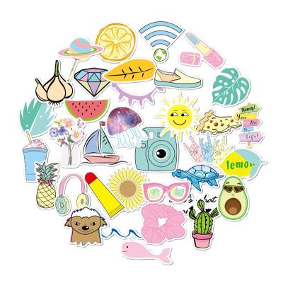 China Waterproof+Eco-friendly 35Pcs Cute INS Vsco Vinyl Sticker For Girl Cars Notebook Luggage Fridge Waterproof Stickers for sale