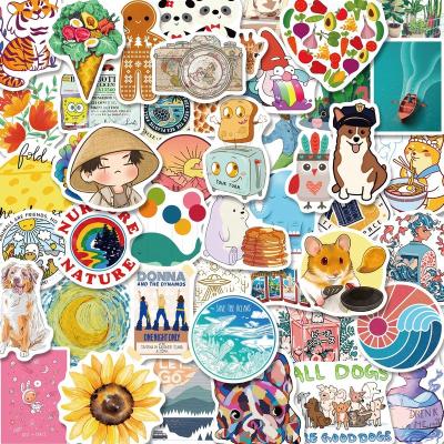 China 50Pcs Sticker Creative Cute Vsco Decorative Ins Mixed Stickers Diary Bottle Skateboard Kid Girl Graffiti Sticker Vinyl for sale