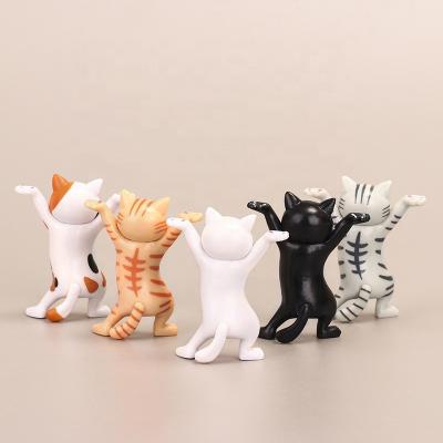 China 5Pcs Kawaii Cartoon Mini Cat Toys PVC Waterproof Decorative Cute Plastic Action Orange Cats Figures for sale