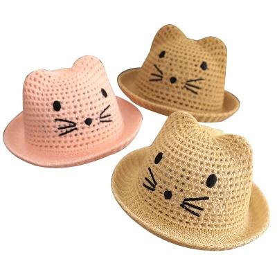 China Fashional Baby Straw Hat Bucket Beanie Foldable Sea Kwai Flower Stiff Oversized UV Protection Custom LOGO Paper Visor Natural Grass Cowboy for sale