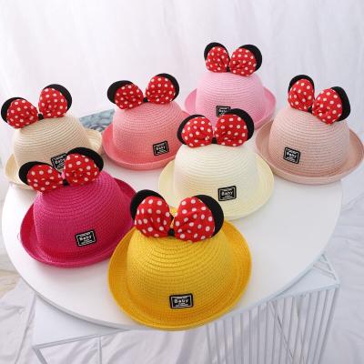 China Fashional Kids Straw Hats Beach Baby Beanie Summer Wide Brim Foldable Set Bucket Hat Child Straw Hat Custom Natural Paper Visor Wholesale LOGO for sale