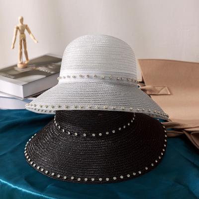 China 2022 Panama Fashional Wholesale Soft Fisherman's Wide Brim Straw Hats For Women LOGO Summer Visor Ladies Grass Custom Beach Bucket Paper for sale