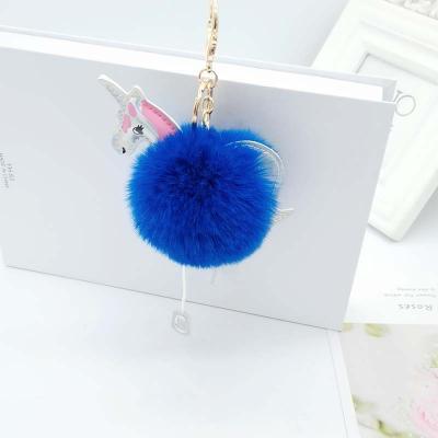 China Wholesale Fashional Unicorn Hair Ball Key Chain Bag Hair Accessories Car Pendant Ball Key Chain Pendant for sale