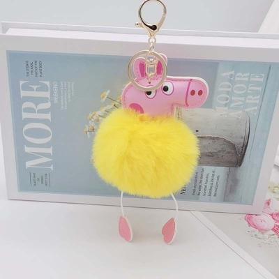 China Wholesale Fashional Peggy Cute Piggy Plush Keychain Dangling Piggy Women's Bag Car Key Chain for sale