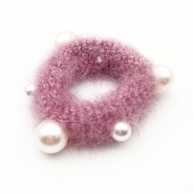 China Fashional 2021 New Design Cute Bear Hair Rope Plush Fur Elastic Hair Band Hair Ring For Girls for sale