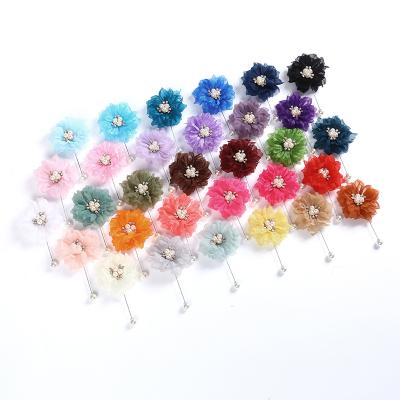 China Hijab brooches and pinsfor fashionable suit men flower design multi color Hijab Brooches designer and pins OEM ODM Brooches pin brooches for sale