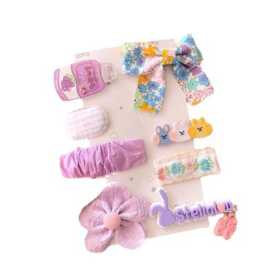 China Fashional New Children's Bow Hairpin Set Lovely Hairpin Girl Headdress Hair Accessories For Kids Set 8PCS for sale