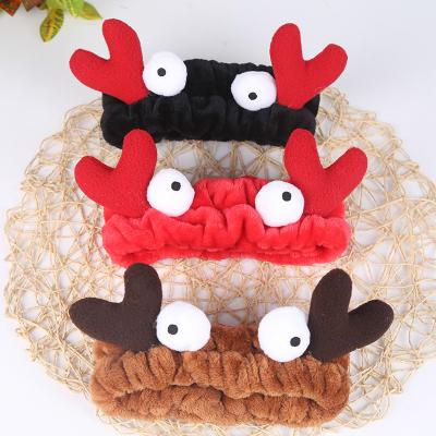 China Fashional Hot Fashion Accessories Wash Soft Warm Headband Coral Fleece Bow Animal Ears Face Hair Holder Headbands For Girls for sale