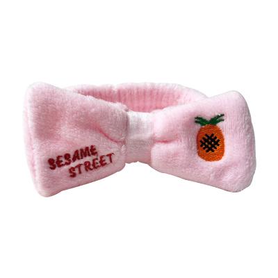 China Fashional Warm Coral Fleece Wash Face Bow Headbands For Women Girls Headbands Headwear Hair Bands Turban Hair Accessories for sale