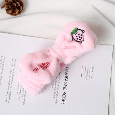 China 2021 Fashional Coral Fleece Shower Headband Bow Plush Stripe Wash Dot Makeup Hair BandHot Sale Products for sale