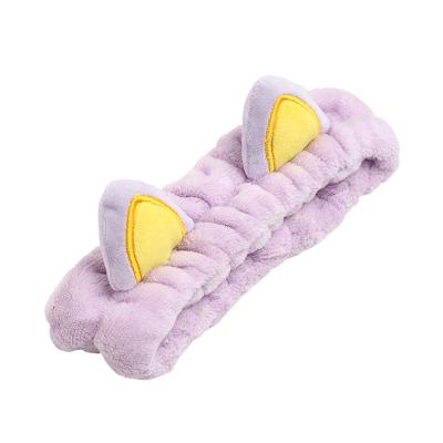 China Fashional Wholesale Girls Cute Face Plush Wash Headband OH MY GOD Letters Bow Coral Fleece Headband for sale