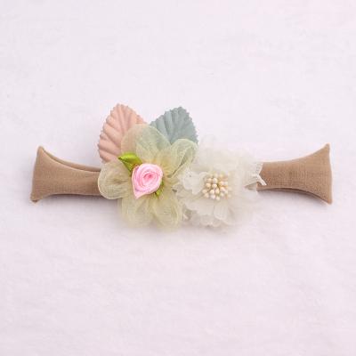 China 2021 Fashional Handsome Baby Hair Band Fashional Nylon Rope Flower Hair Band Baby Hair Band Elastic Newborn Accessories for sale