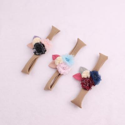 China Fashional baby artificial flower bow headband is suitable for babies to wear girl's hair band accessories lovely hairband hair band for sale