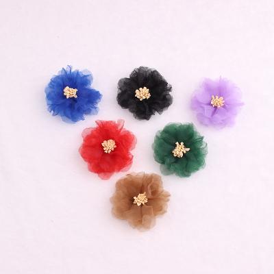 China Fashional 4.5 Popular Lace Chiffon Children's Hair Brooch Pin Flowers for sale