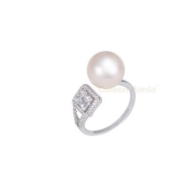 China Panla CLASSIC Queen Rings Sterling Silver 925 Freshwater Pearl Adjustable Pearl Ring For Jewelry Women for sale